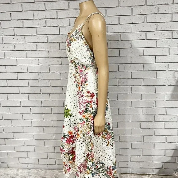 Farm‎ Rio Women’s Delicate Forest Scarves Eyelet Midi Dress
